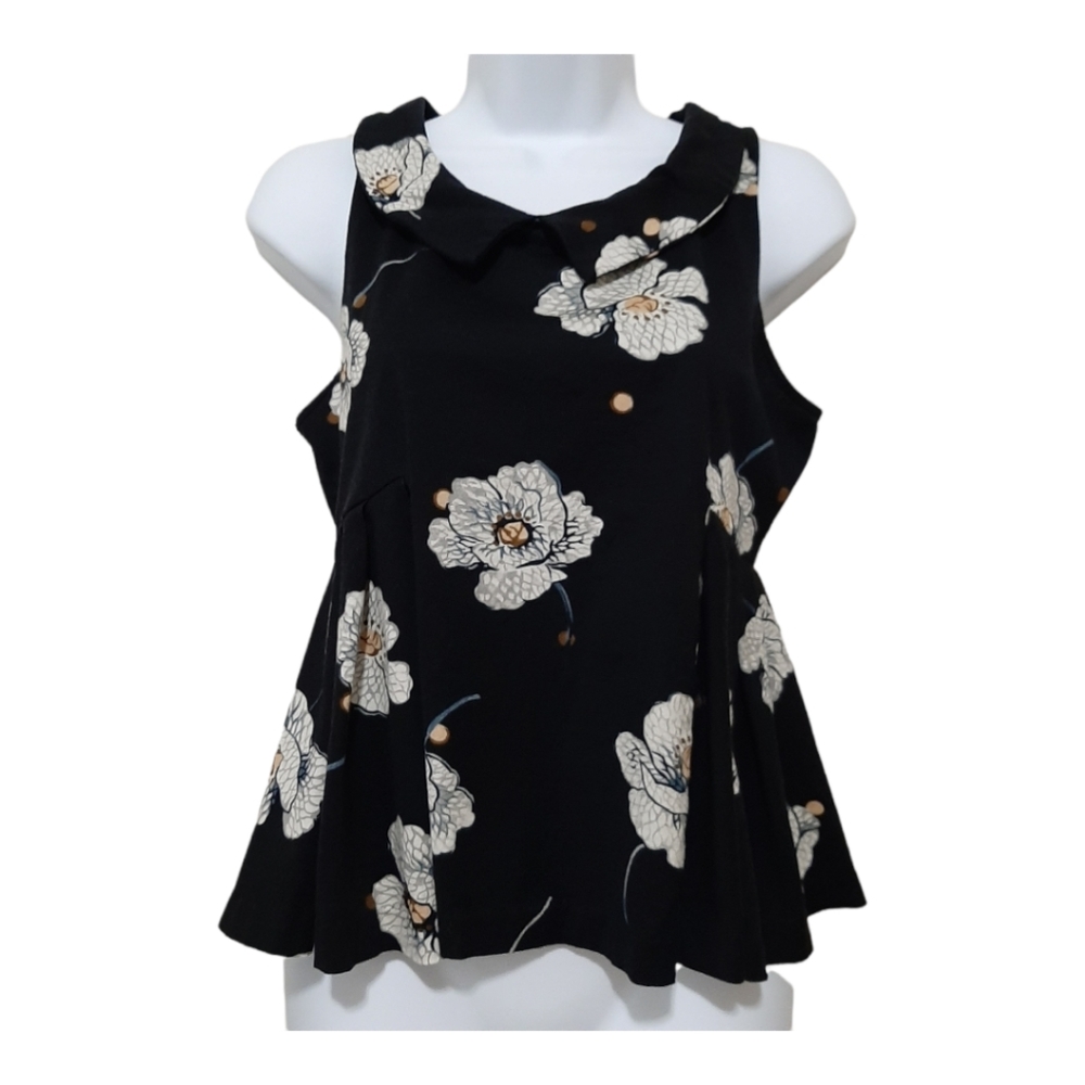 Anthropologie Deletta Peplum Top Size Small